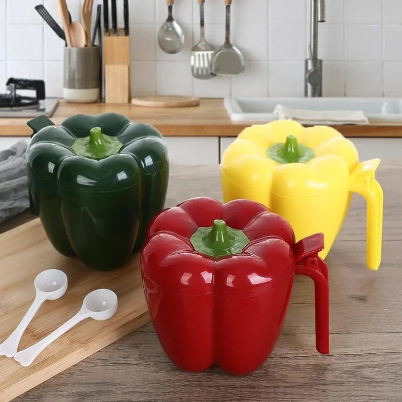 4-in-1 Bell Pepper Spice Jar Set with Spoons