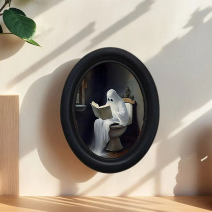 Ghost Reading on Toilet Wall Decor
