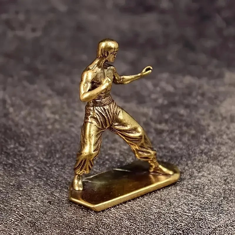 Brass Martial Arts Fighter Sculpture