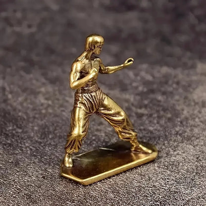 Brass Martial Arts Fighter Sculpture