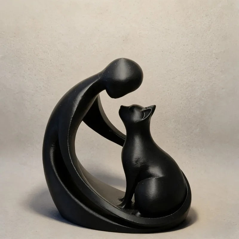 Abstract Human & Cat Sculpture