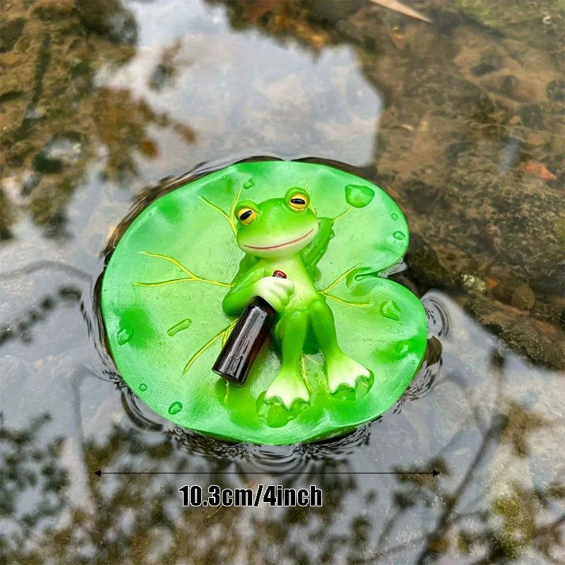 Floating Frog Lily Pad Pond Ornament
