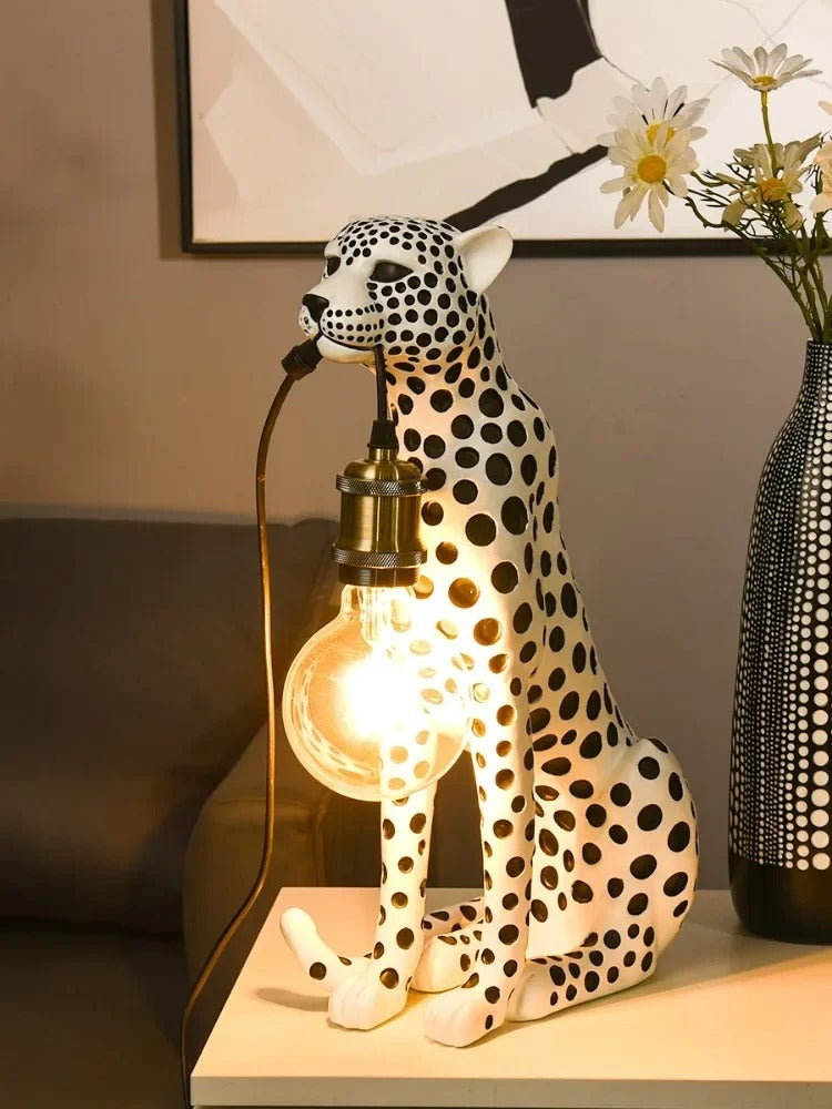 Cheetah Table Lamp Sculpture