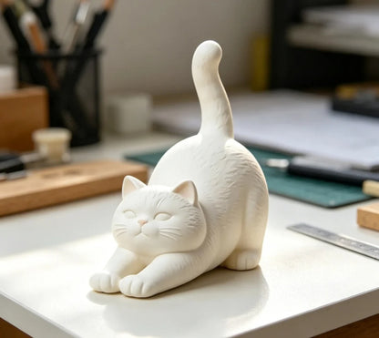 Adorable White Cat Figurine for Home