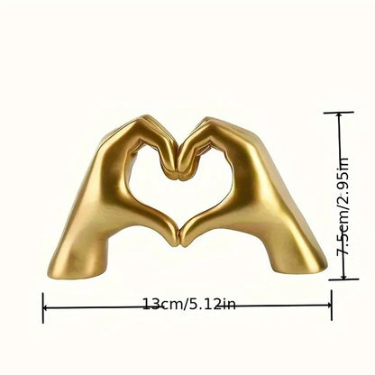 Heart Hand Gesture Statue – Modern Art Resin Sculpture