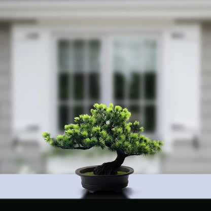 Lifelike Mini Bonsai Plant – Artificial Greenery Décor