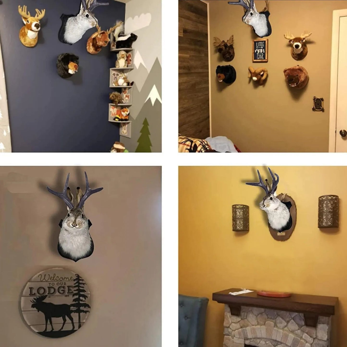 Rabbit with Antlers Wall Sculpture