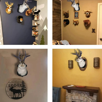 Rabbit with Antlers Wall Sculpture