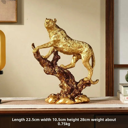 Majestic Leopard Resin Sculpture