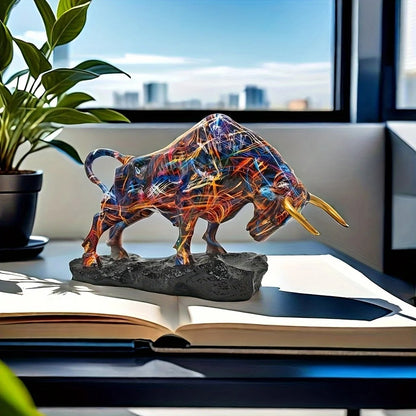 Bull Statue – Modern Colorful Resin Bull Sculpture for Home