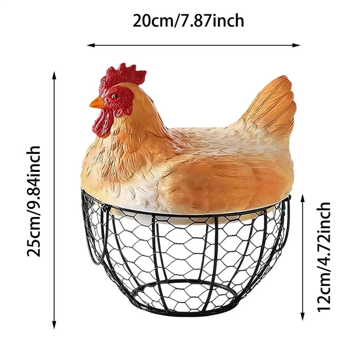 Cute Chicken Egg Basket with Hen Lid