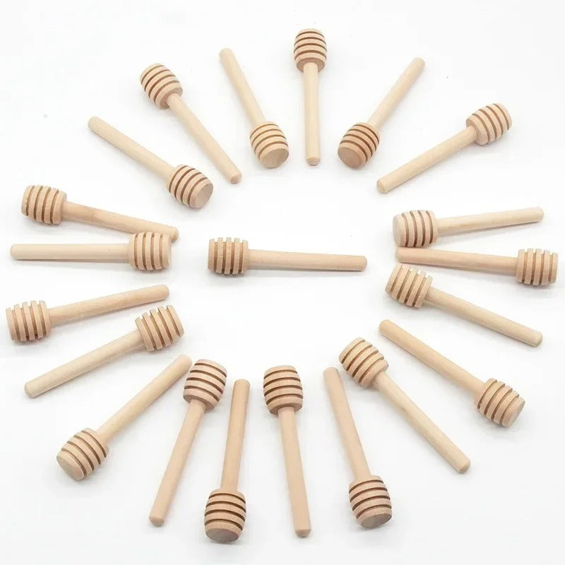 10-Piece Wooden Honey Dipper Set