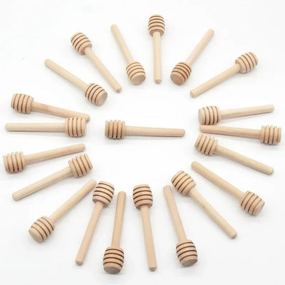 10-Piece Wooden Honey Dipper Set