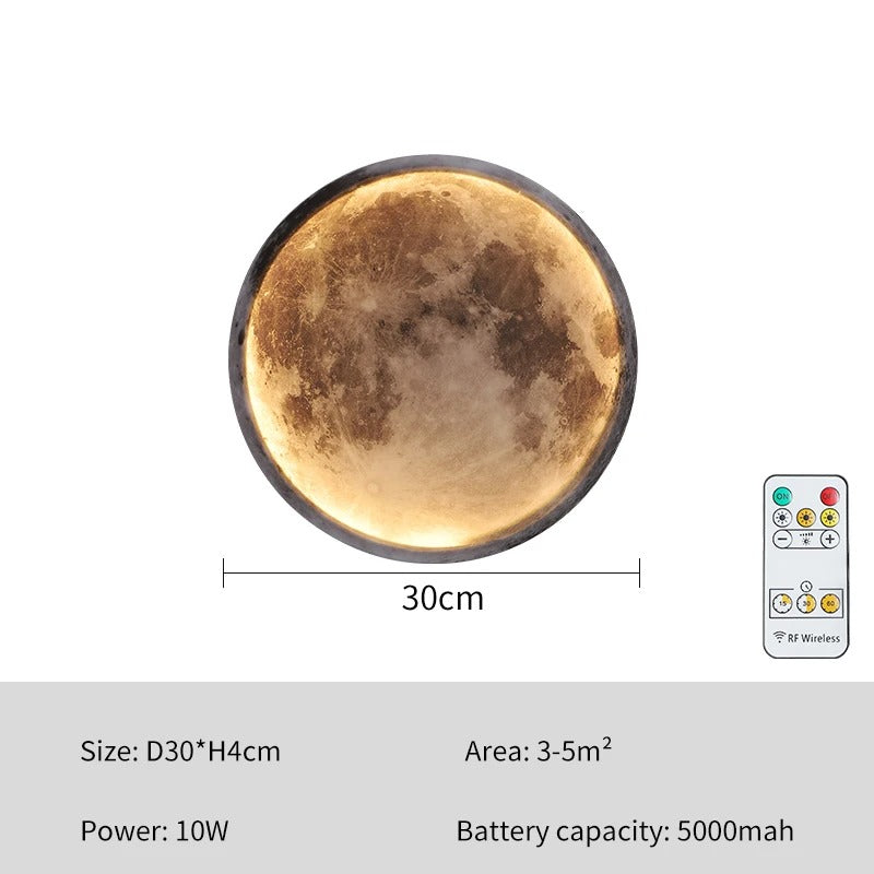 Wireless Moon Wall Light with Remote Control