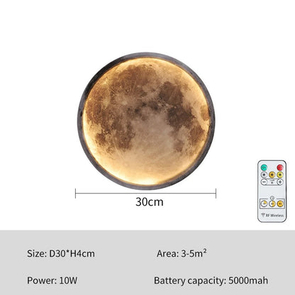 Wireless Moon Wall Light with Remote Control