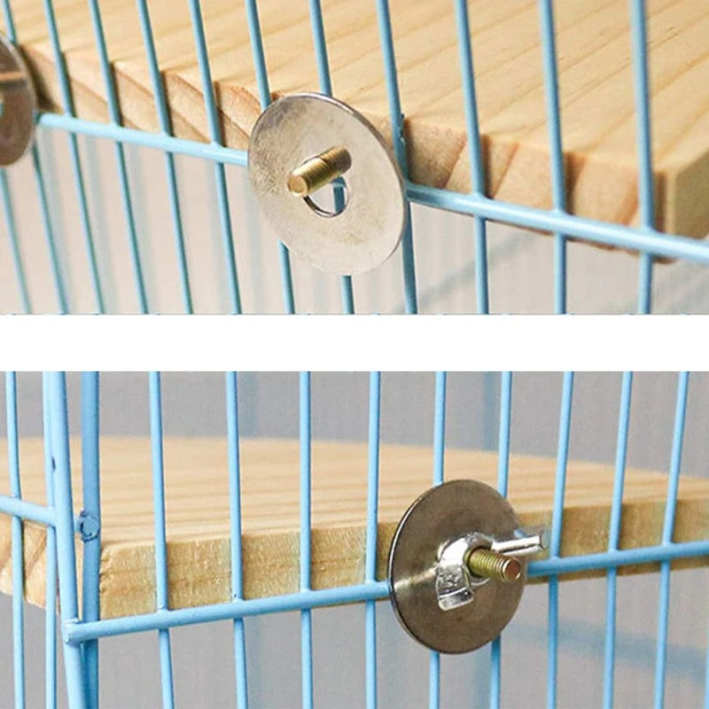 Wooden Bird Cage Perch Platform