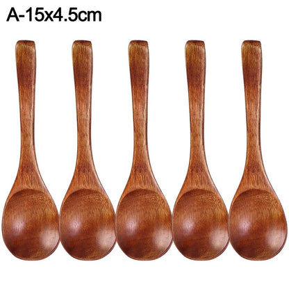 Long Wooden Spoons – 10pcs Set for Soup & Stirring