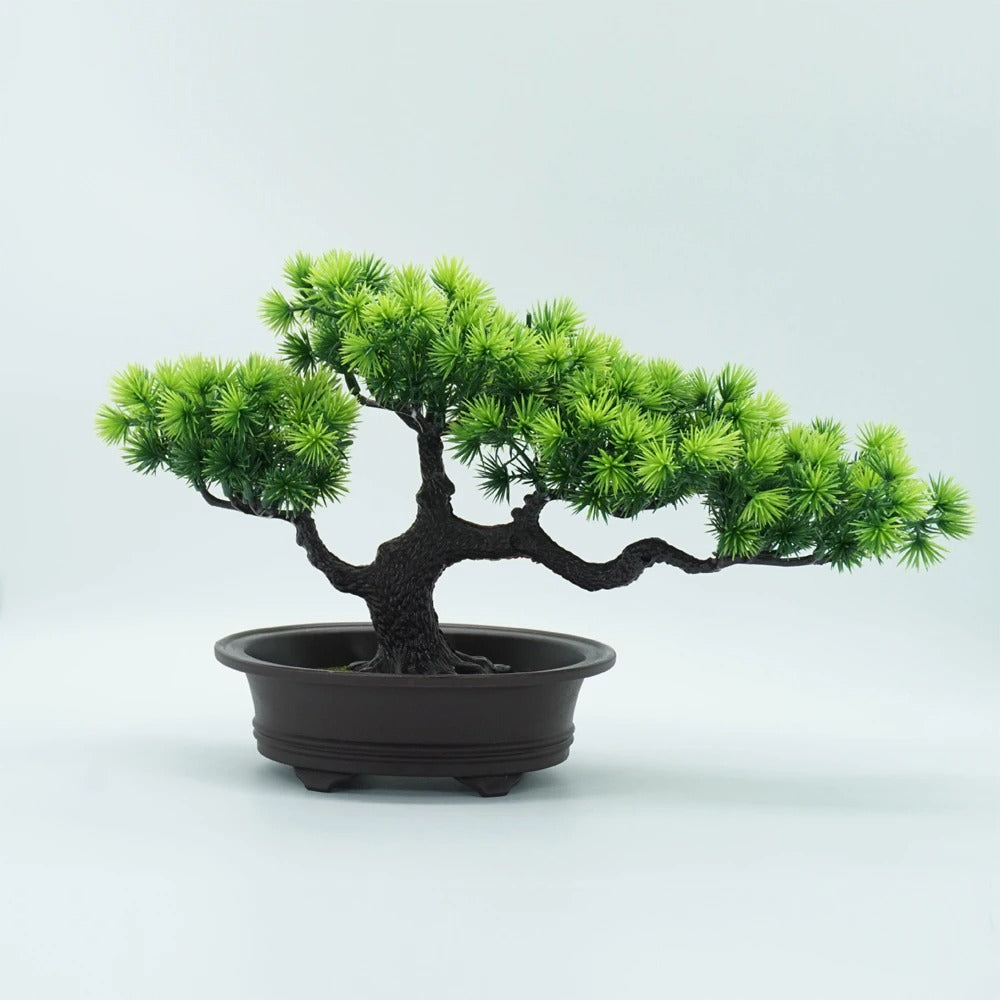 Lifelike Mini Bonsai Plant – Artificial Greenery Décor