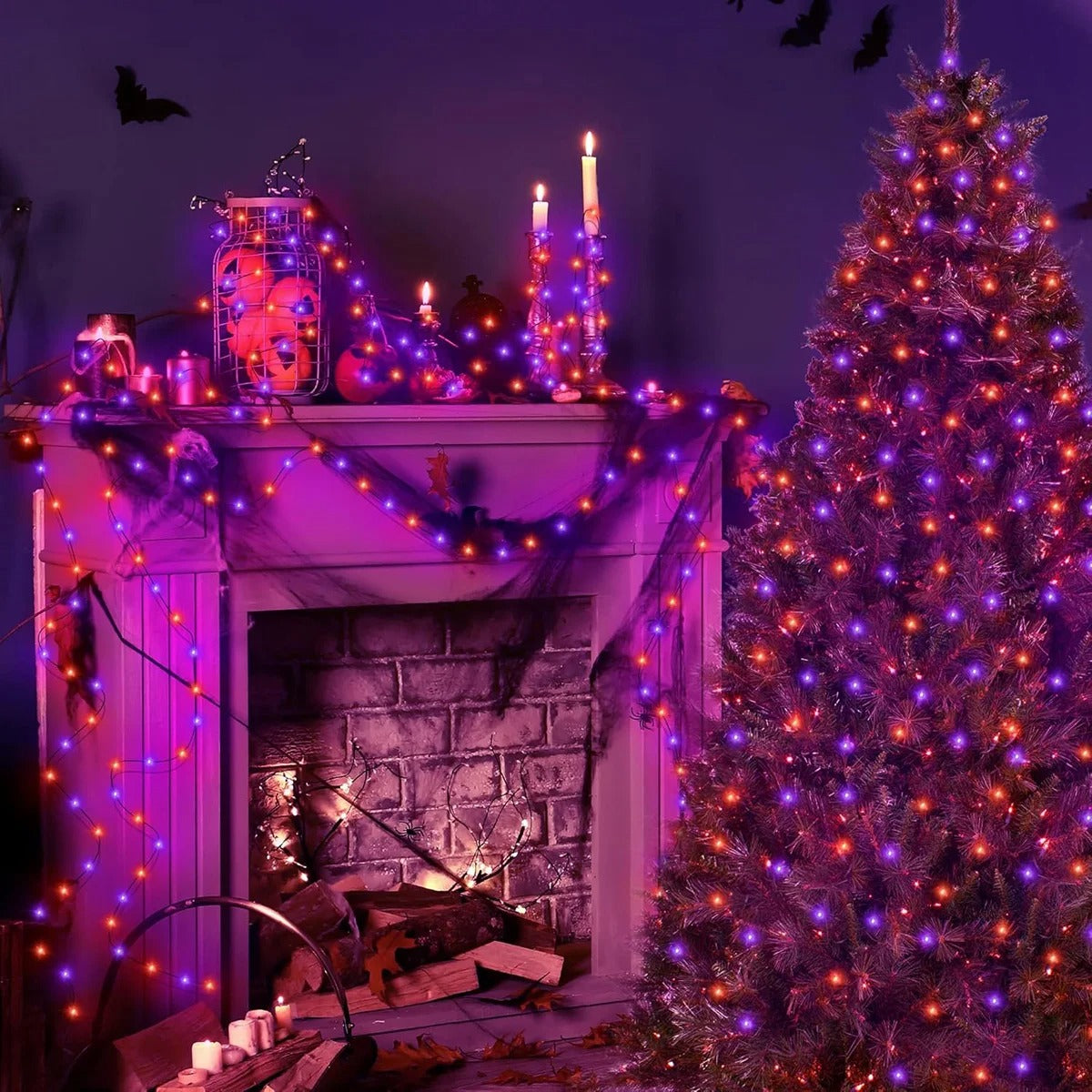 Purple & Orange LED Halloween Lights