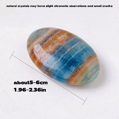 Random 3 Piece Natural Blue Onyx Palm Stone Set