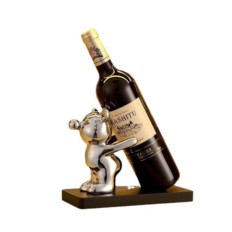 Luxury Ceramic Teddy Bear Wine Rack