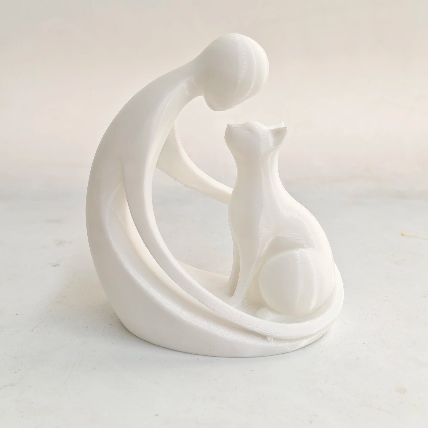 Abstract Human & Cat Sculpture