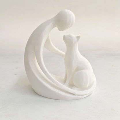 Abstract Human & Cat Sculpture
