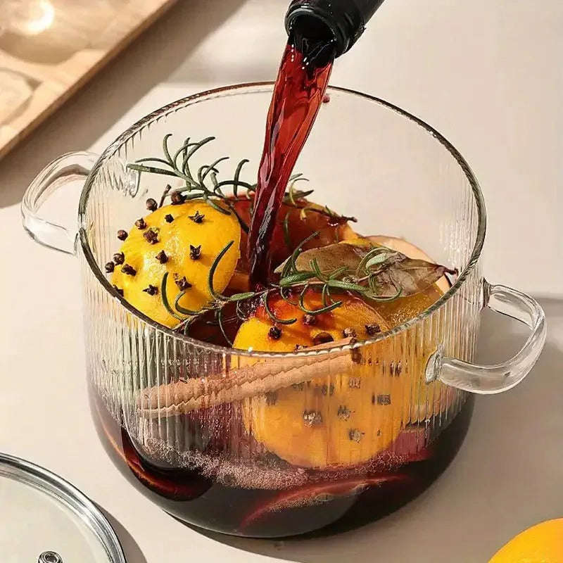 Glass Cooking Pot with Lid