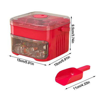 Easy Press Ice Cube Maker with Storage Box