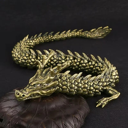 3D Copper Finish Movable Dragon Ornament