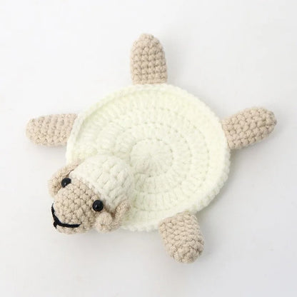 2 Matching Animal Crochet Cup Coasters