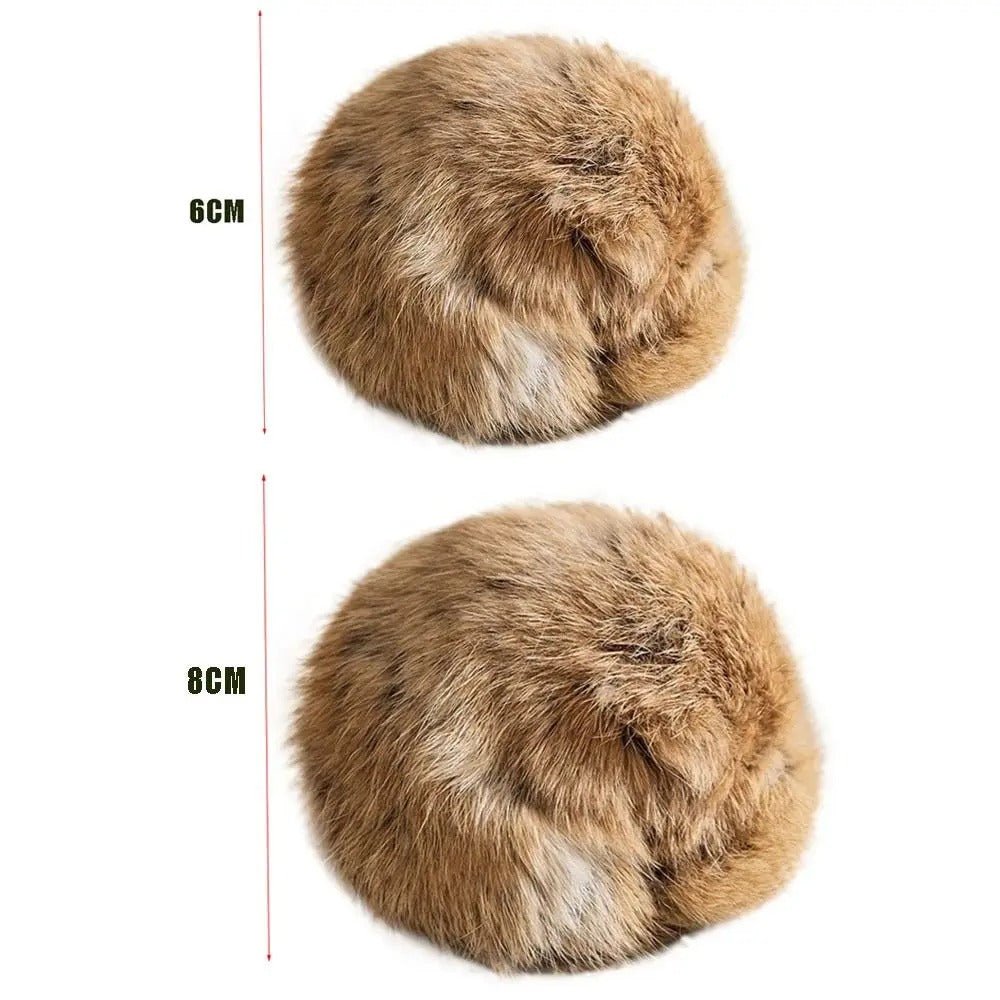 Fluffy Rabbit Fur Cat Toy Ball
