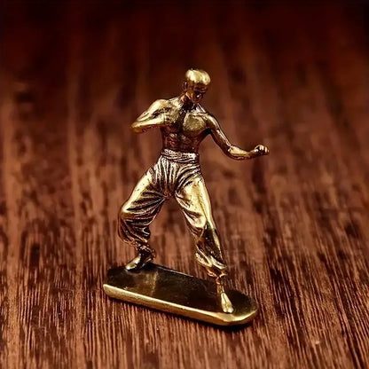 Brass Martial Arts Fighter Sculpture