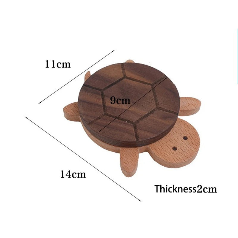 Cute Wooden Turtle Coaster