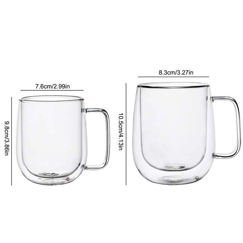 Double Wall Glass Coffee Mug – Heat Resistant