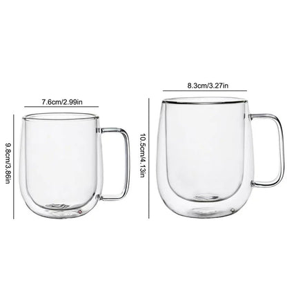 Double Wall Glass Coffee Mug – Heat Resistant
