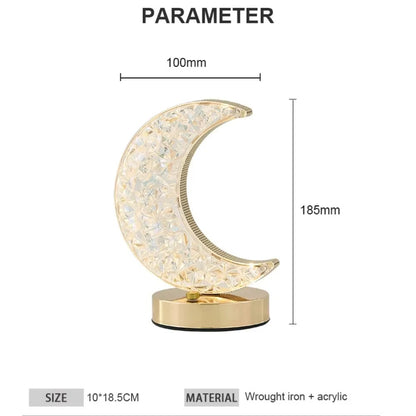 Crystal Crescent Moon Lamp