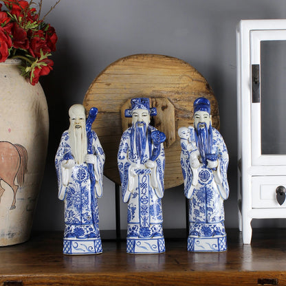 3-Piece Fortune, Prosperity & Longevity Figurine Set
