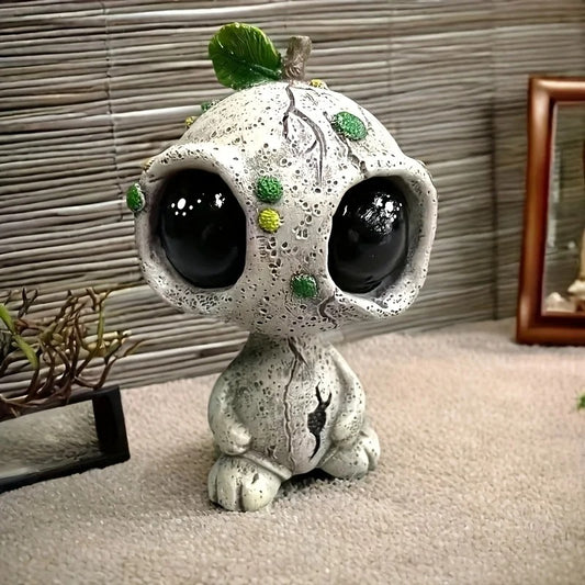 Whimsical Big Eyes Resin Sculpture