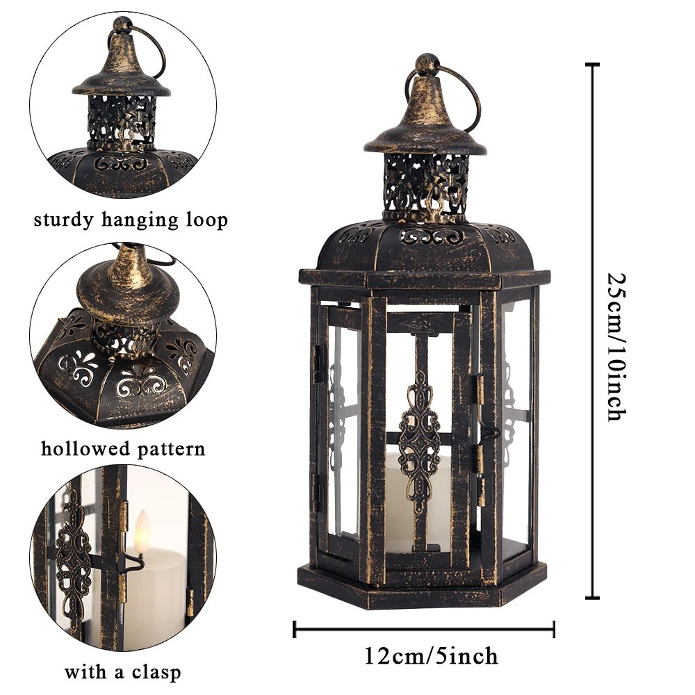 Vintage Nordic Hanging Candle Lantern