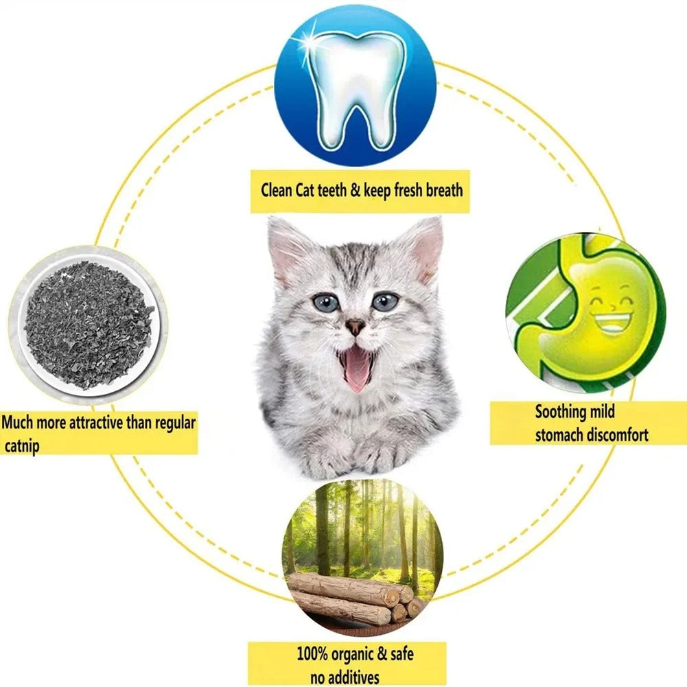 Natural Silvervine Cat Chew Sticks – 15 Pack