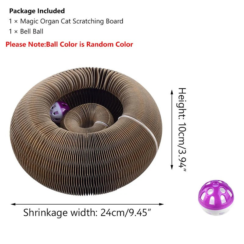 Foldable Cat Scratching Board  With Bell Ball