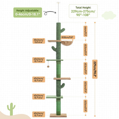 Floor-to-Ceiling Cactus Cat Tree