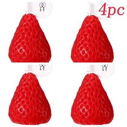 Handmade Strawberry Shaped Scented Candles - 4pcs
