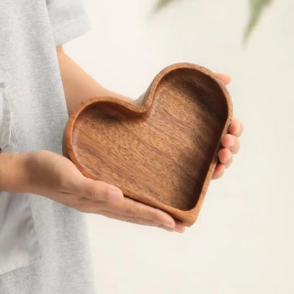 Heart-Shaped Wooden Serving Tray