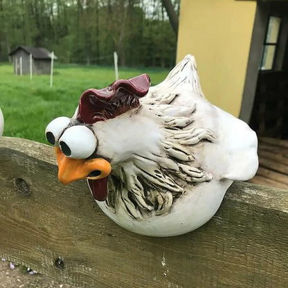 Funny Chicken Fence Decor
