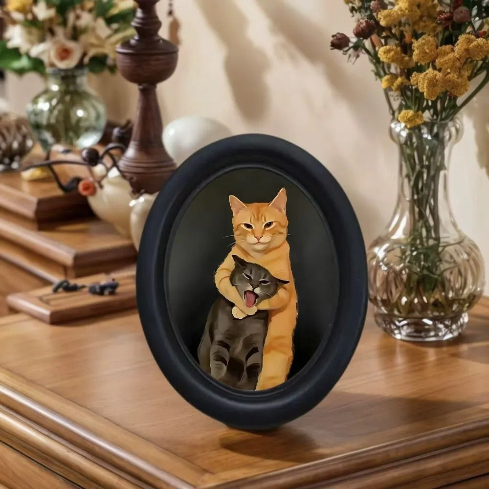 Funny Fighting Cat Desk Decor