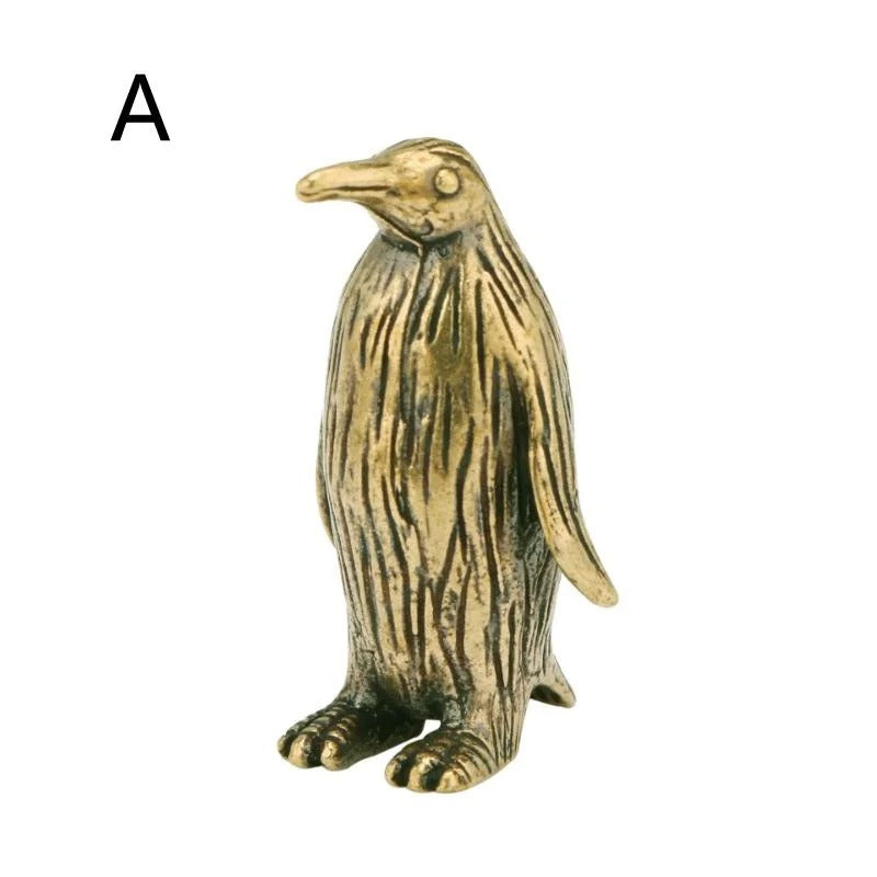 Funny Brass Standing Penguin Figurine - 2Pcs