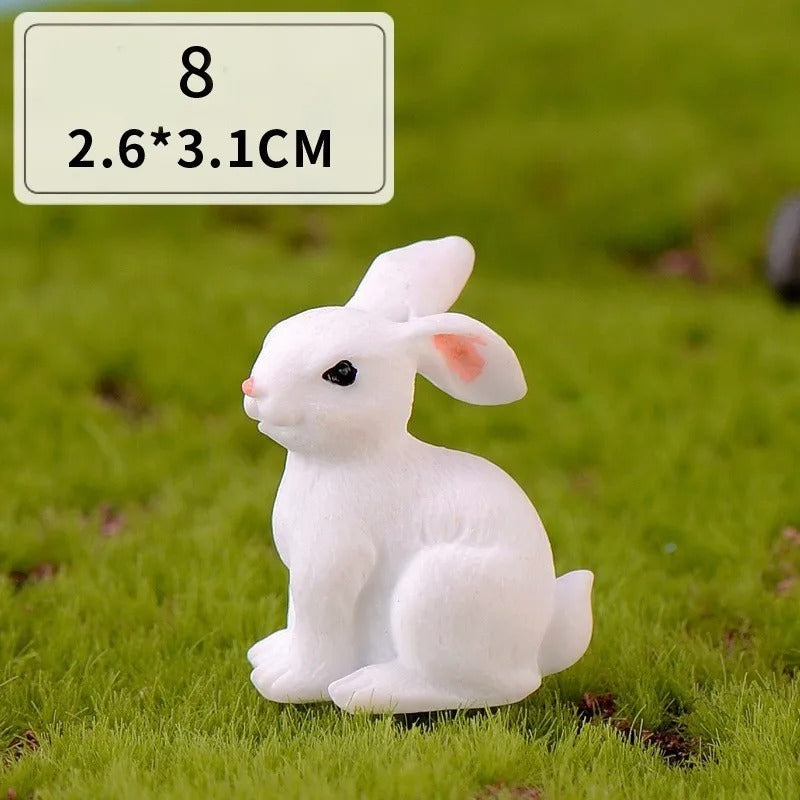 12-Piece Mini Bunny Figurine Set