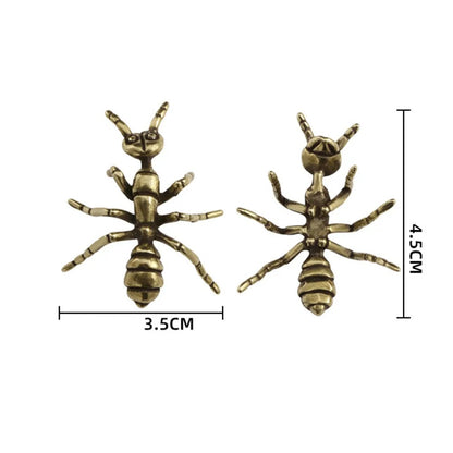 Brass Ant Figurine – Miniature Vintage Desk Ornament